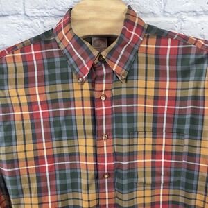 Brooks Brothers Shirt Men Multicolor Plaid Check Long Sleeve Non Iron Size Large